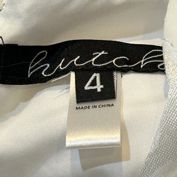 New Hutch Modcloth Kayla Jacquard Maxi Dress White Flutter Sleeve Women's 4 NWT - Picture 5 of 14